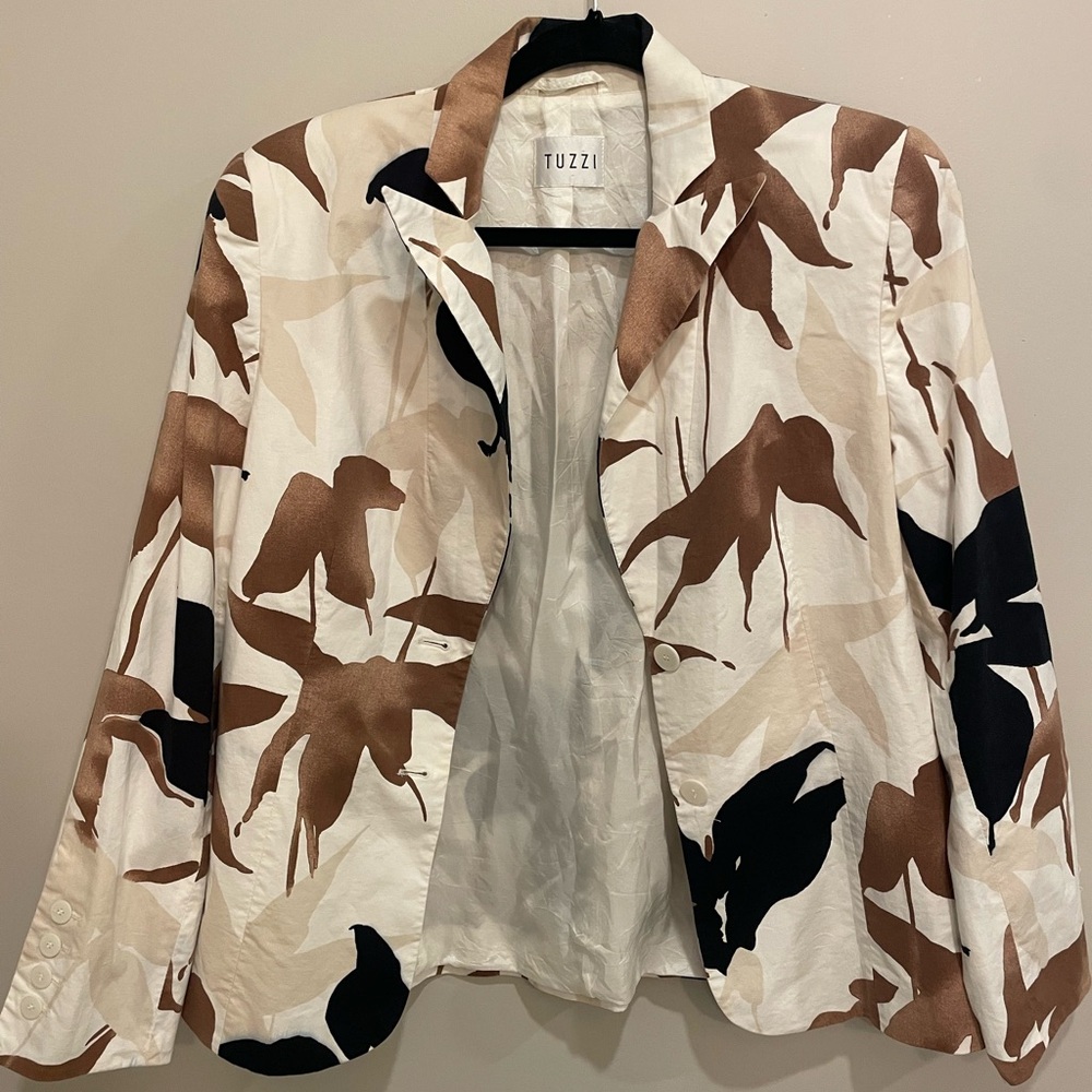 Women's Cream and Brown Jacket